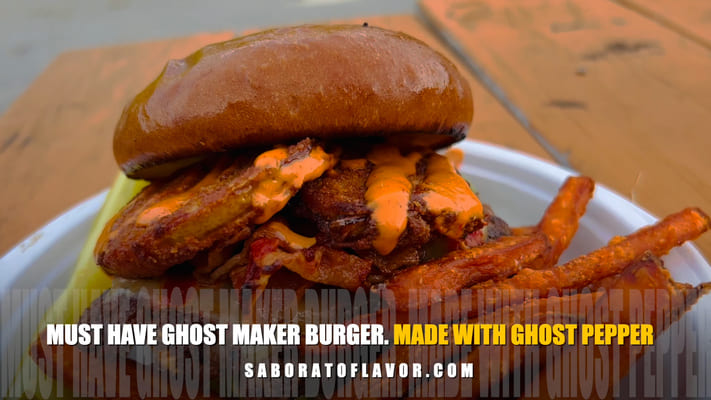 Ghost maker burguer from sabora food truck asheville multicultural